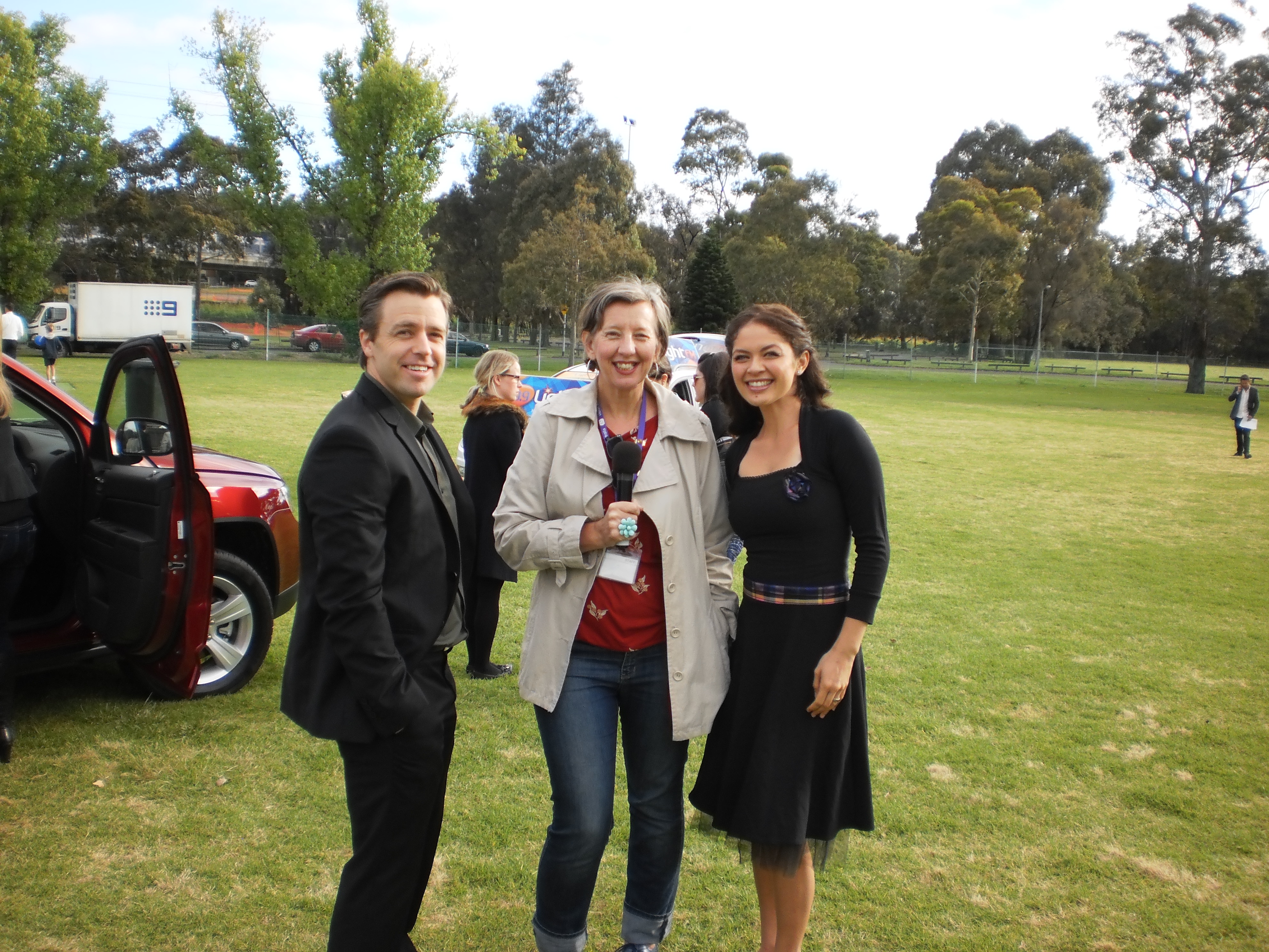 Stella Glorie from Vision Australia Radio with Simon Gleeson and Patrice Tipoke