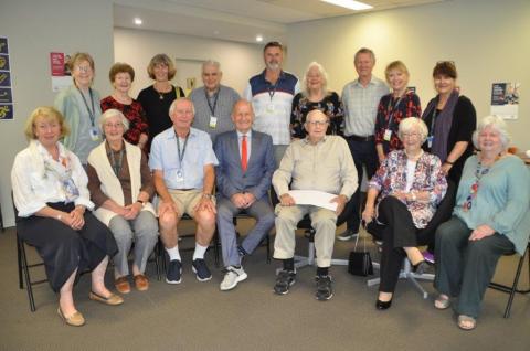 Vision Australia Radio Perth staff and volunteers with Graham Sinclair and family at his retirement party