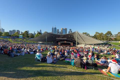 Crowd at the Sidney Myer Music Bowl for Carols by Candlelight