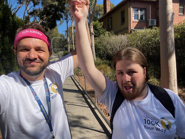 Jason Gipps and Sam Colley participating in 100K Your Way.