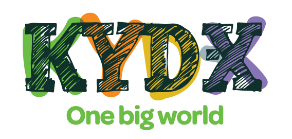 KYDX - One big world logo