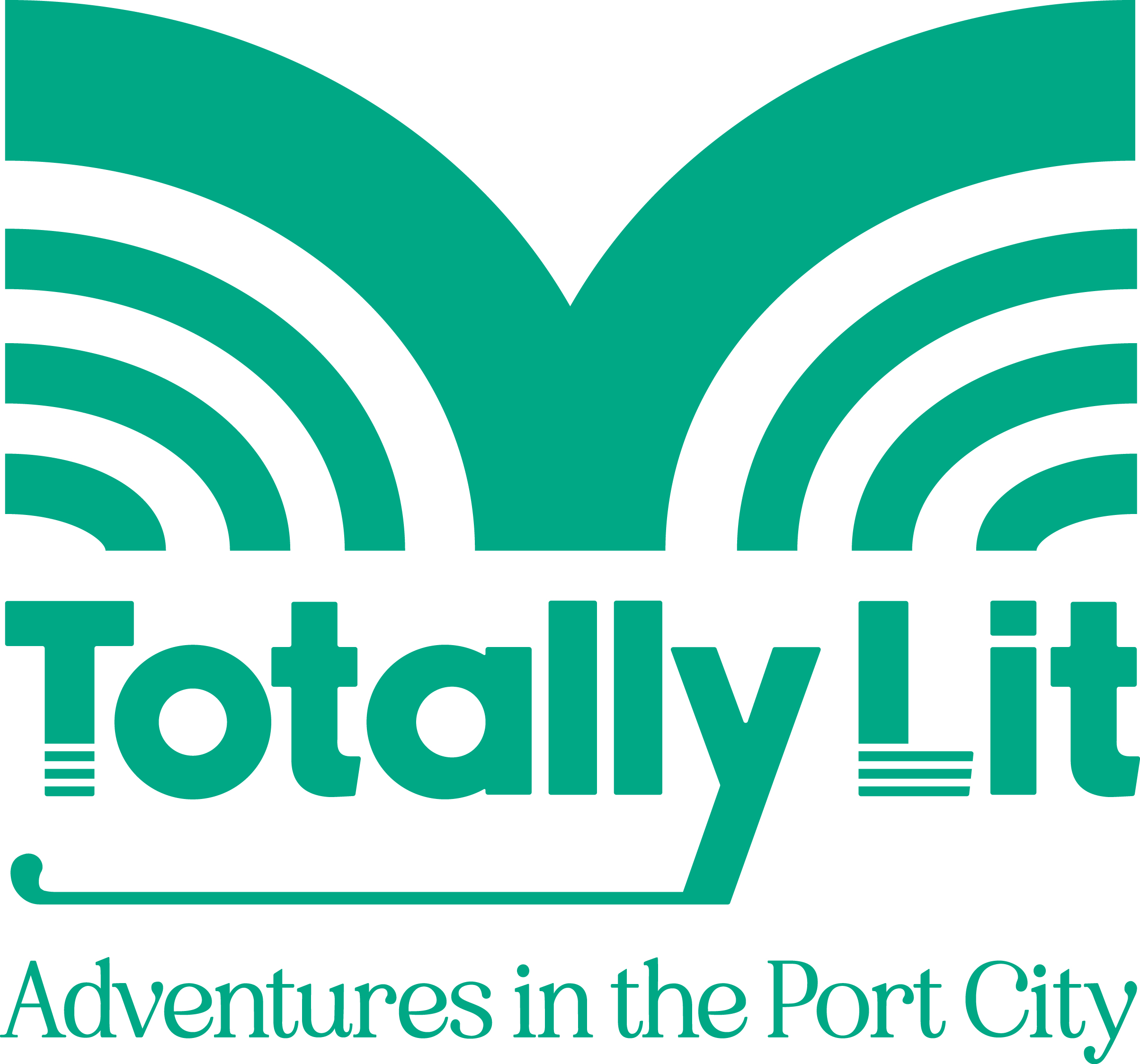 A logo that reads "Totally lit, Adventures in the Port City"