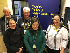 Five of our volunteers in the VA Radio studio