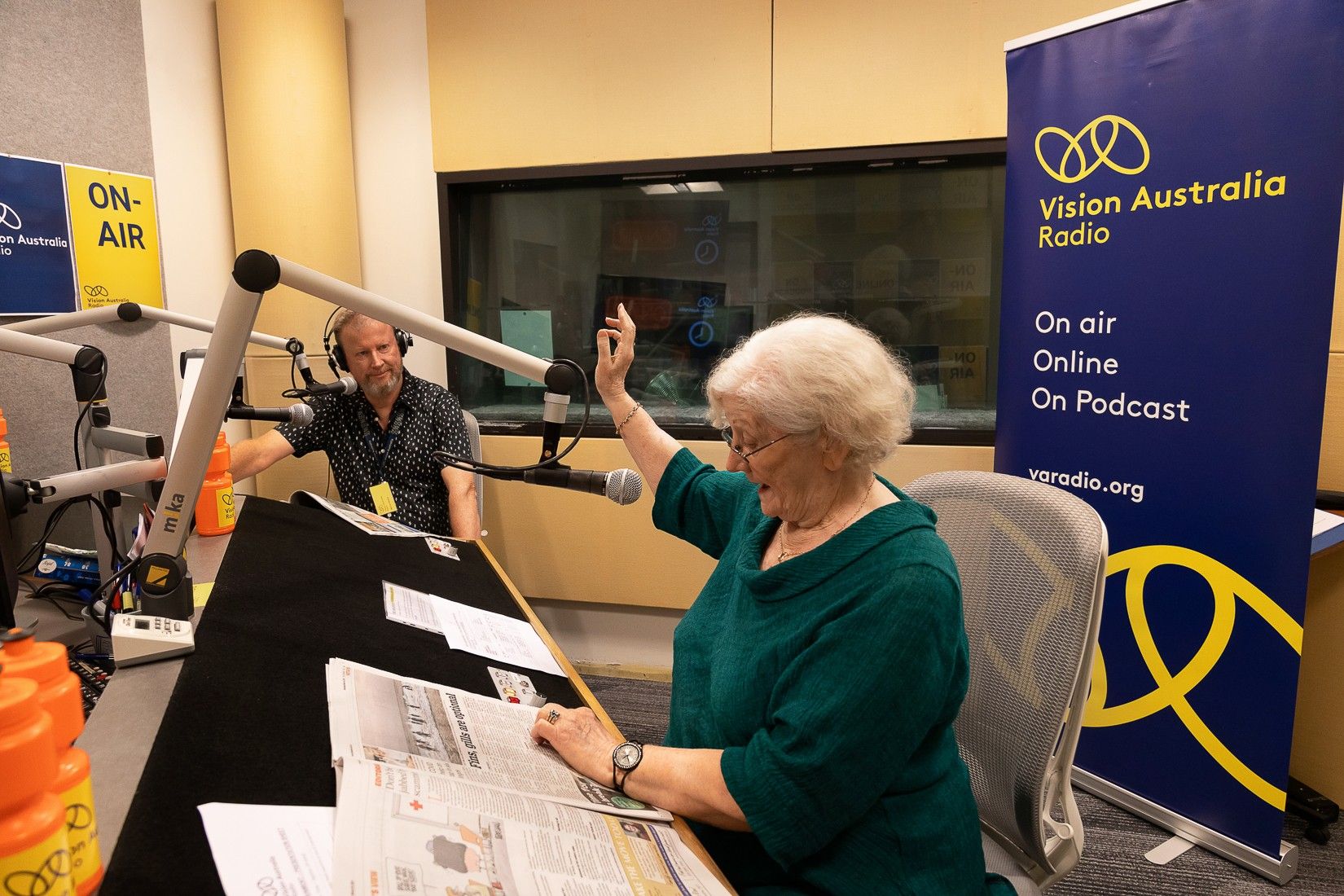 image of man and woman on air at Vision Australia radio